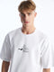 Crew Neck Short Sleeve Printed Combed Cotton Men's T-shirt